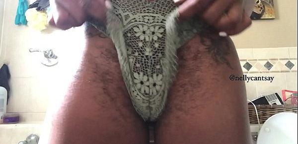  Hottie shaking hairy ass cameltoe in her panties